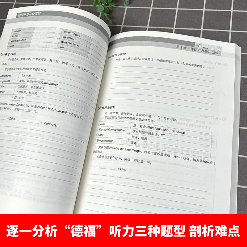 外研社 德福听力高分突破 外语教学与研究出版社 DSH考试德福考试德福听力教材专项练习 德福听力考试技能听力技巧 德语考试用书籍 - 图2