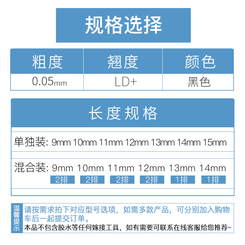 0.05L型广角yy嫁接睫毛 狐系LD+芭比翘大翘度120°美睫店专用 - 图1