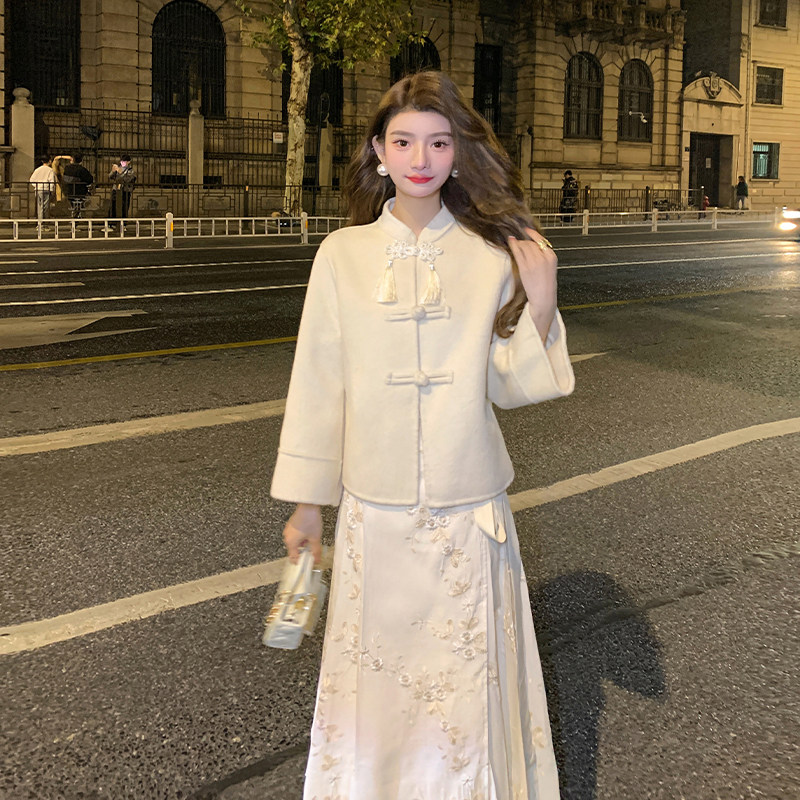 AM NANA冬季毛呢外套新中式气质小个子温柔风上衣女立领百搭女装,淘宝优惠券,粉丝福利购,淘宝优惠卷