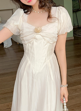 法式衣橱百搭杏色玫瑰花女神胸针