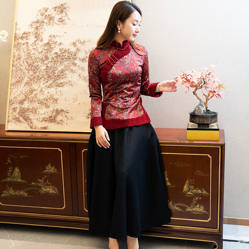 如意风冬装上衣中式唐装加厚旗袍 如意风上衣