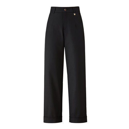 直筒羽绒裤女外穿九分2025秋冬季新款高腰显瘦加厚阔腿保暖棉裤子 - 图3