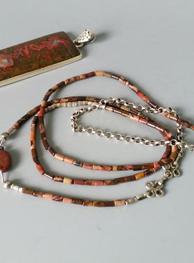 原创设计风宝石足银多层毛衣项链