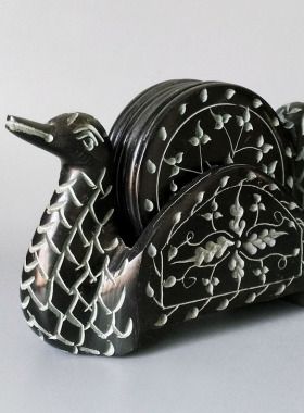 东南亚风摆件纯手工雕花家居装饰