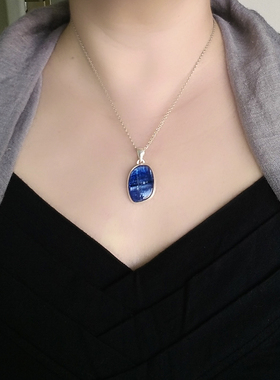 欧美纯银天然星空宝石吊坠现货