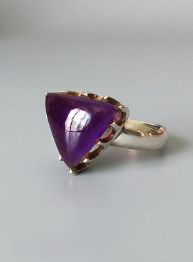 欧美风宝石浪漫天然紫水晶戒指