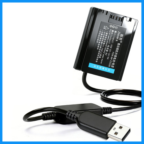 振发 适用于索尼NP-FZ100假电池相机A7M4外接电源A7M3 A7R3 A7M5 A7R4 ZV-E10M2直播适配器A7R5 A6600微单FX3 - 图0