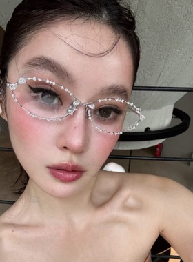 时尚镶钻蝴蝶结Y2K软妹眼镜框