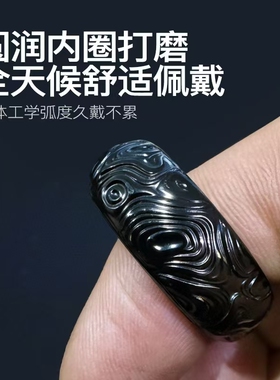 黄铜戒指 edc潮流复古解压戒指男女通用个性时尚棘轮双向铜戒指