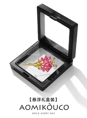 法式浪漫粉珐琅玫瑰花束胸针别针