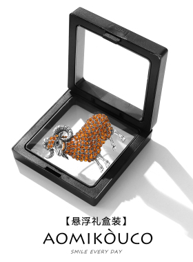 复古vintage镶钻山羊胸针防走光