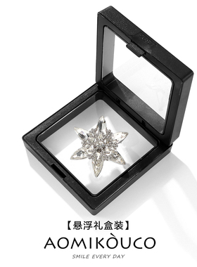 高级感晶莹剔透白水晶胸针女别针