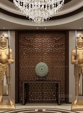 中世纪风摄影棚西餐门卫武士盔甲