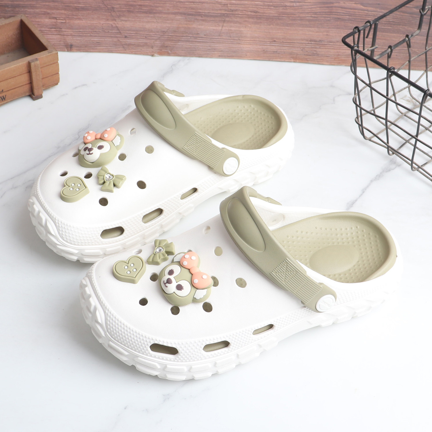 学生卡通蝴蝶结外穿包头透气洞洞拖鞋夏季舒适厚底女防滑两穿沙滩,淘宝优惠券,粉丝福利购,淘宝优惠卷