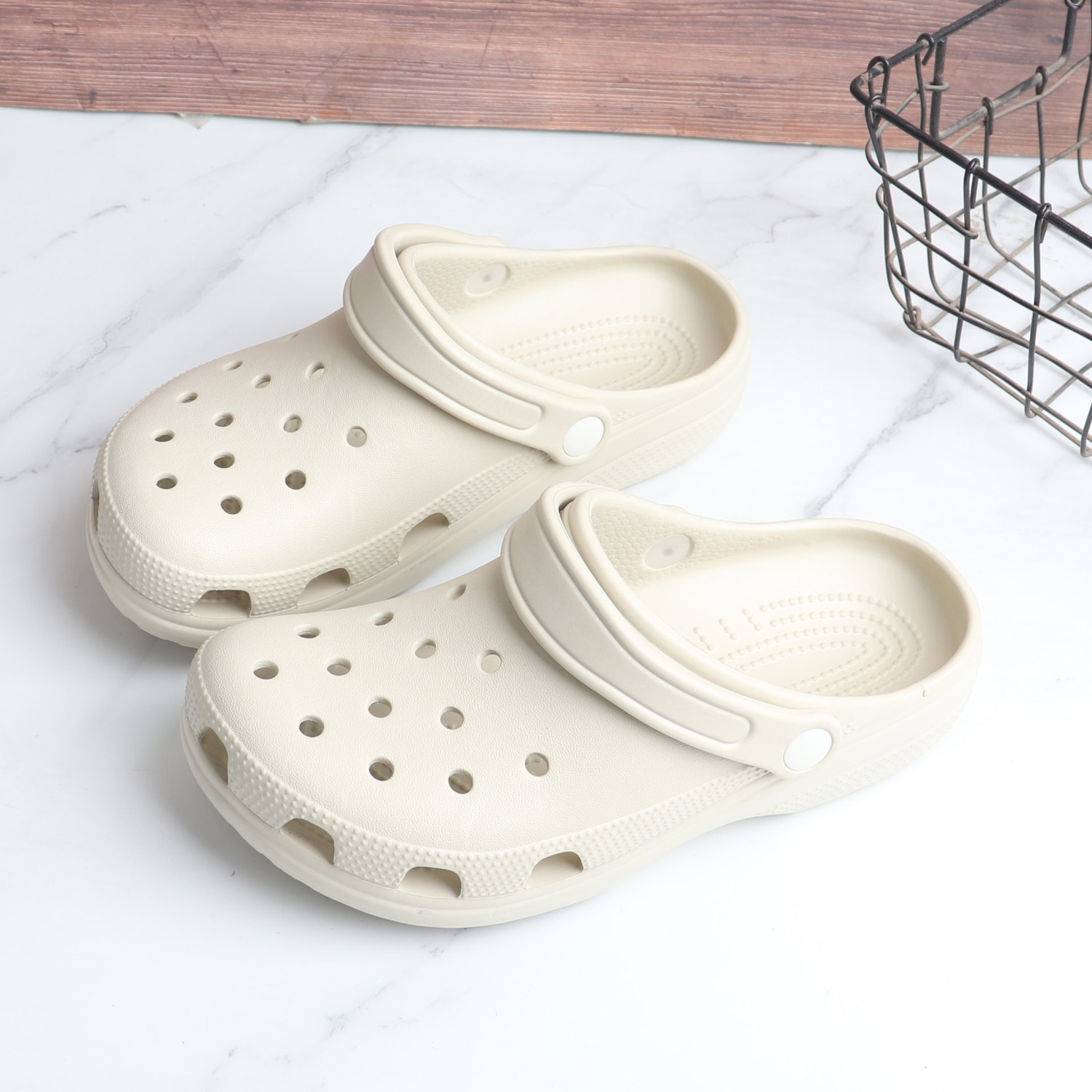 夏季休闲透气包头洞洞拖鞋家用纯色厚底EVA 防滑不臭脚两穿沙滩拖,淘宝优惠券,粉丝福利购,淘宝优惠卷