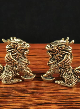 财富麒麟摆件桌面摆招财纳福麒麟