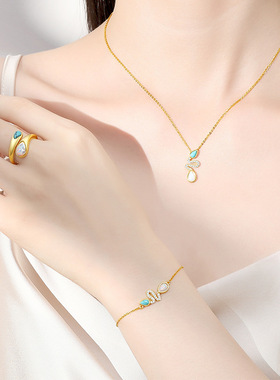 灵蛇献瑞镶钻手链女S925纯银小众轻奢高级感蛇年本命年手环手饰品