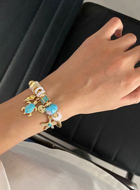 潘家跨境爆款小众轻奢海洋风贝壳星星手镯精致设计感夏日度假手链