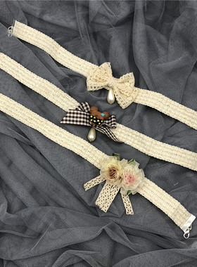 暖手lolita弹力蕾丝草莓项链