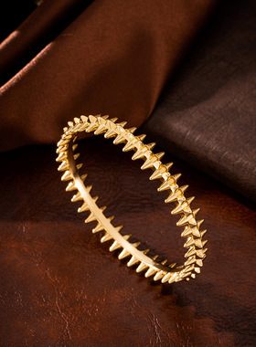 欧美热卖黄铜金属卡扣齿轮手镯