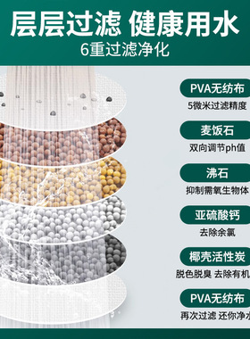 水龙头过滤净化器增压防溅花洒厨房通用可拆洗可旋转六重净水福利