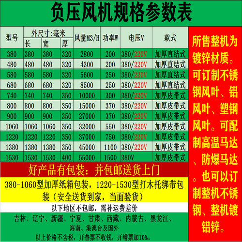 负压风机强力养殖工业排气换气扇大功率车间排风抽风机480-1380型 - 图0
