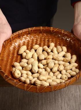 手工竹编果盘竹制复古大漆收纳筐