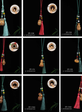 绿檀木可爱镂空香囊手机链 嘎乌盒小挂件木质文玩把件DIY钥匙扣