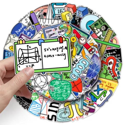 可数学可爱手账原创滴胶卡通手绘贴纸不卡张侵权礼品50公式咕防水 - 图2