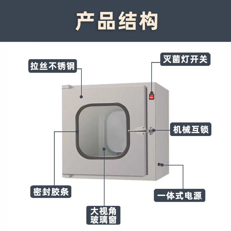 不锈钢传递窗牙科口腔诊所机械互锁传递箱紫外线杀菌消毒传递窗A