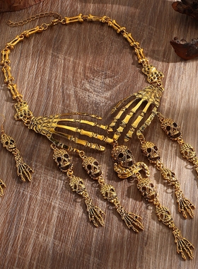 欧美骷髅头项链潮流个性锁骨链