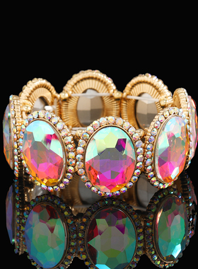 大水晶宝石弹力手链女神气质手饰