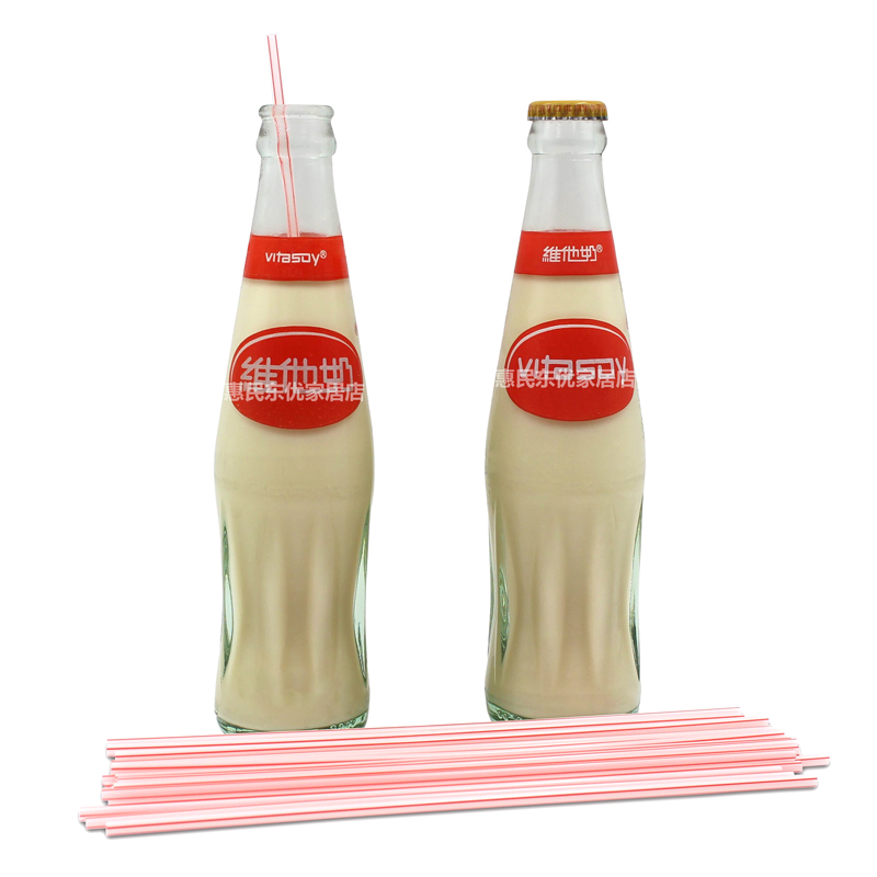 吸管一次性豆奶维他奶加长直管可乐雪碧玻璃瓶装饮料唯怡北冰洋-图3
