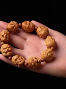 印度老山檀香十八罗汉雕