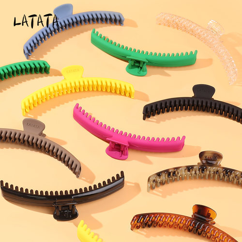 Latata弧形超能抓夹后脑勺盘发夹侧边鲨鱼夹无压感高级感发抓 - 图0