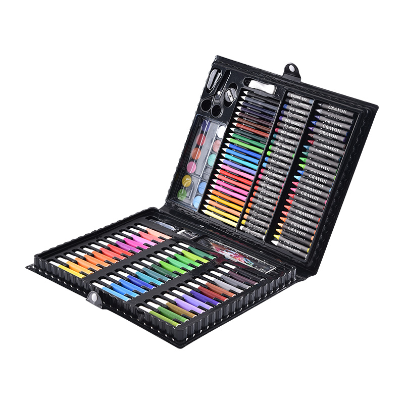 150件套儿童绘画笔移动画室礼盒套装水彩笔蜡笔儿童美术绘画工具-图0