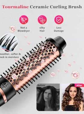 5 in 1 Curling Iron and Thermal Brush Set with 4 Interchange
