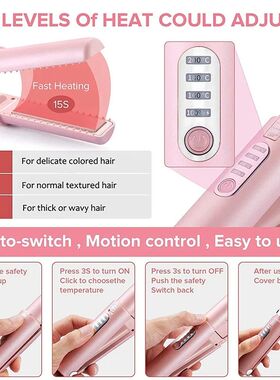 2-IN-1 Cordless Electric Heating Hair Straightener Rechargea