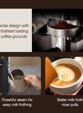 3-in-1 Semi-Automatic Espresso Machine with Built-in Grinder