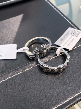 复古十字花卷叶文男女戒指