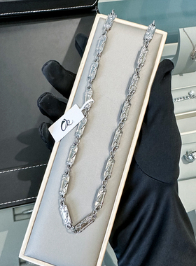 官方正品CELIE KALRA明星同款竹节项链不褪色男生简约雕花锁骨链