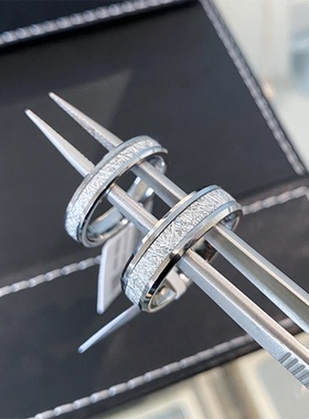 雾凇纹钨钢戒指情侣指环