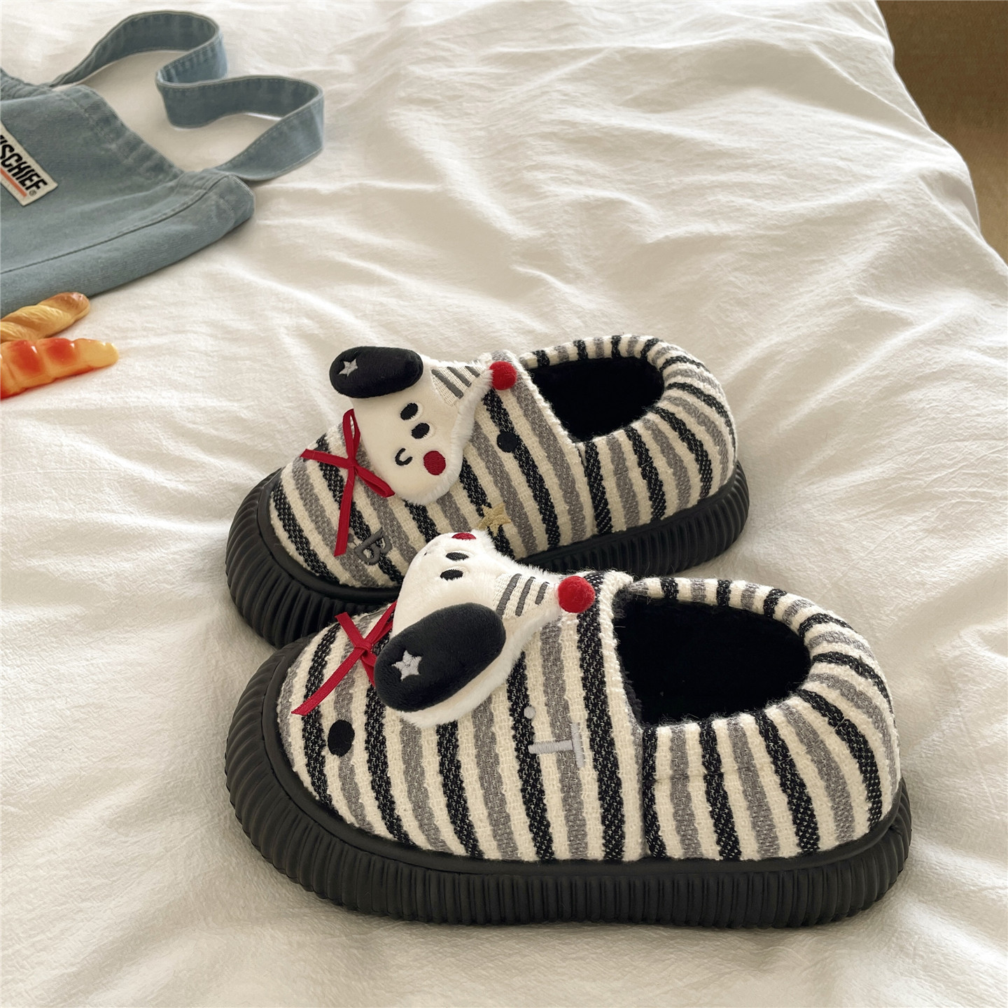 圣诞岛小狗~！冰岛蓝ins可爱包跟棉鞋女加绒保暖冬季毛毛棉拖鞋潮,淘宝优惠券,粉丝福利购,淘宝优惠卷