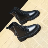 Martens, высокие универсальные короткие сапоги в английском стиле на платформе, ботинки, коллекция 2022, из натуральной кожи, в британском стиле