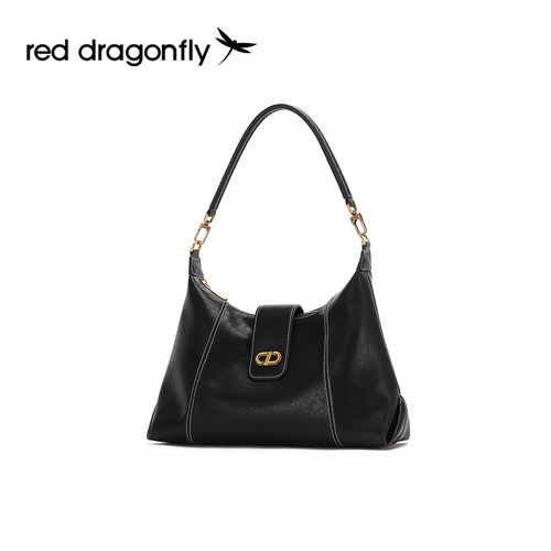 红蜻蜓复古植鞣腋下包包女式2025新款牛皮高级感月牙包单肩斜挎包 - 图0