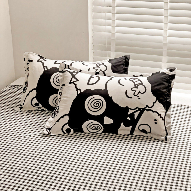 ins潮牌网红款黑色四件套被套被子 星晴床品套件/四件套/多件套