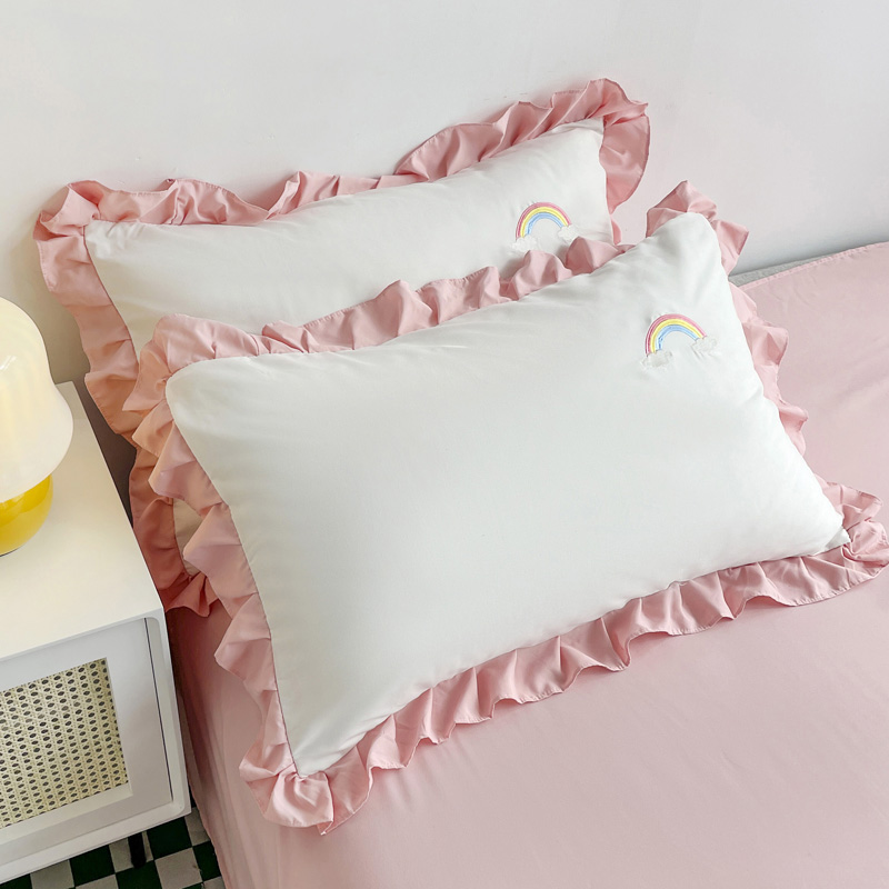 韩式花边家用48cmx74cm双人枕头套 星晴枕套