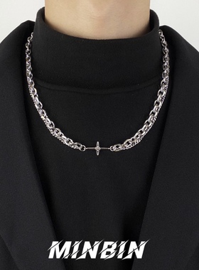 INS嘻哈街头潮酷双层拼接项链