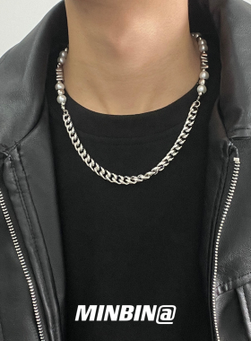 珍珠碎银拼接项链小众设计