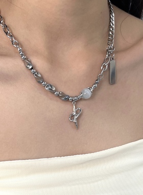 镶钻环绕星芒项链女轻奢小众